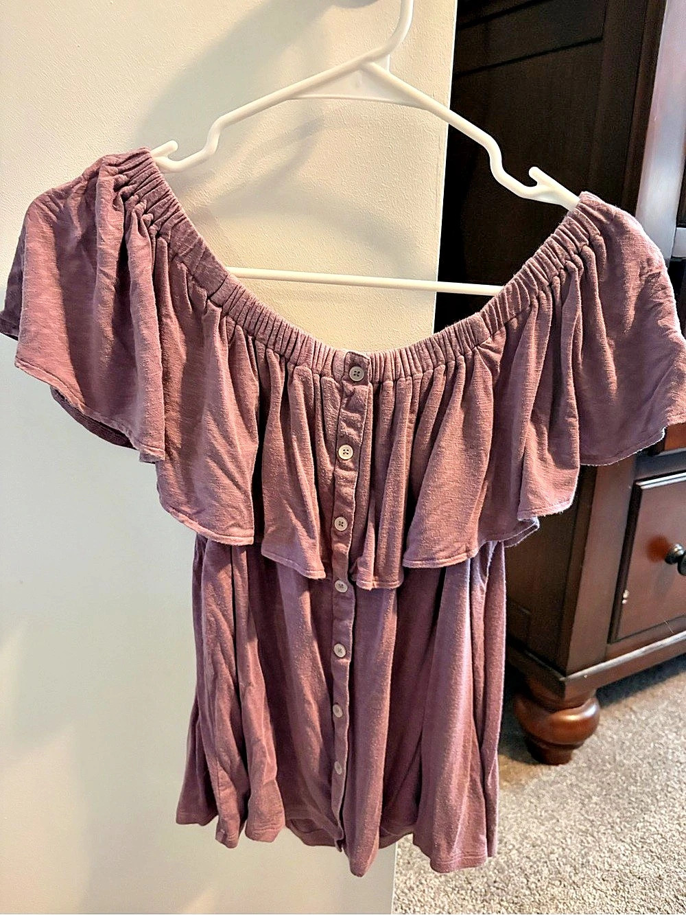 AE Soft & Sexy Off Shoulder Top in Purple